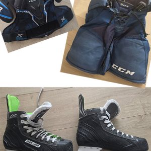 #045 Pattini-corazza-Pantaloni Hockey